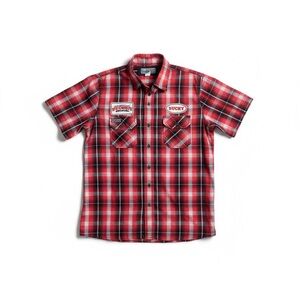 Red Plaid Wisconsin Bucky badger Men's Casual Shirt